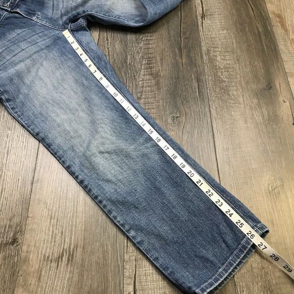 Simply Vera Denim Womens Capri Jeans Cropped Straight Flap Pockets Size 8 - Picture 8 of 13